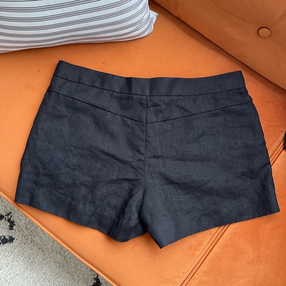 Joie Leiden Black Shorts 100% Linen Slash Pocket Zip & Tab Closure Womens Size 8 - Picture 3 of 3